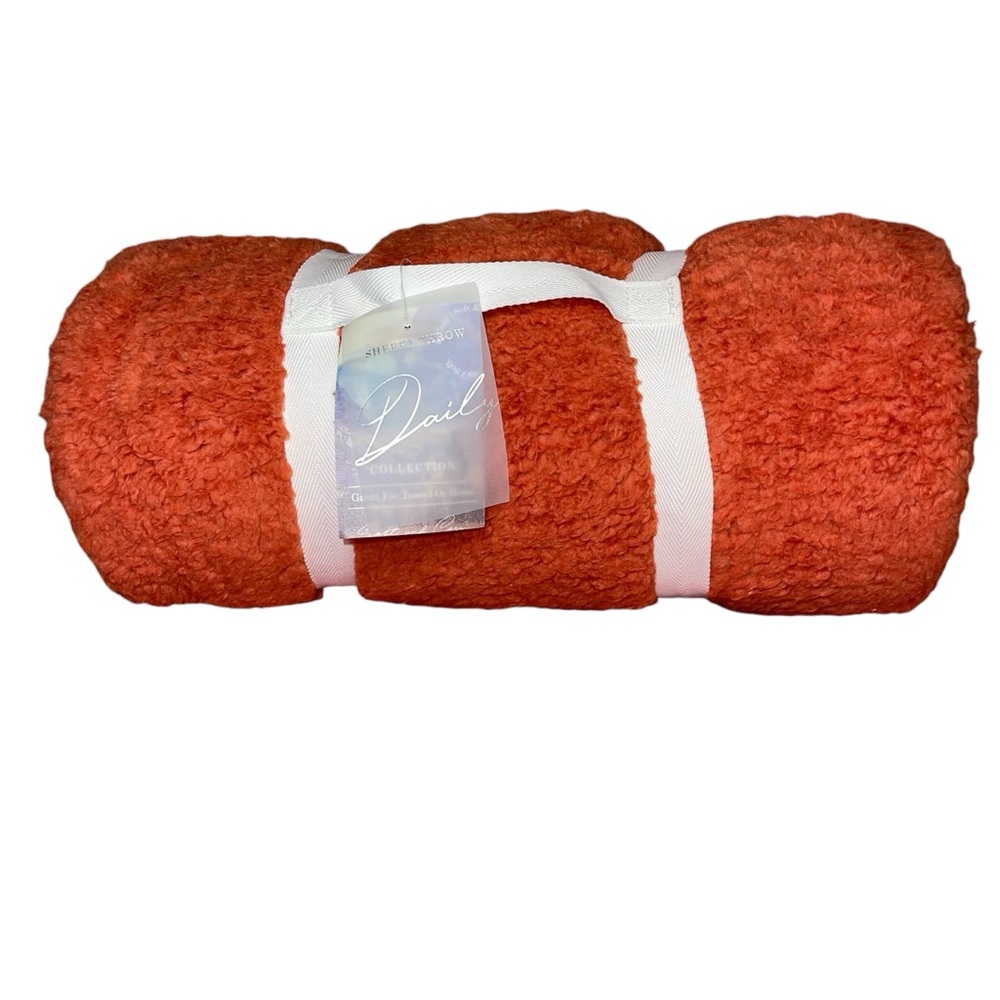 The Daily Collection Sherpa Throw Blanket 50x60 Orange